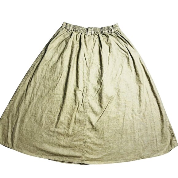 Vintage Gloria Vanderbilt Button-Front Maxi Skirt Size 14 Beige Linen Blend - Picture 10 of 10